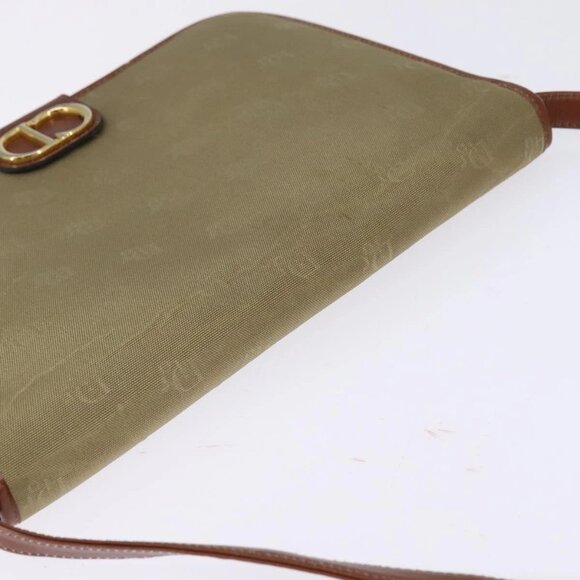 Christian Dior Shoulder Bag Nylon Beige Gold Auth 147658 - Picture 7 of 16